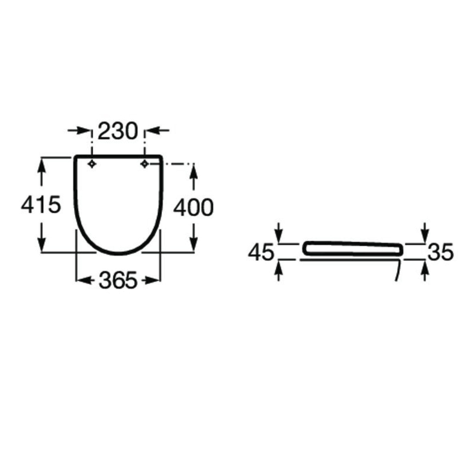 Sedile e copriwater Supralit® con chiusura soft-close, 600 mm, bianco, per MERIDIAN - ROCA - 2