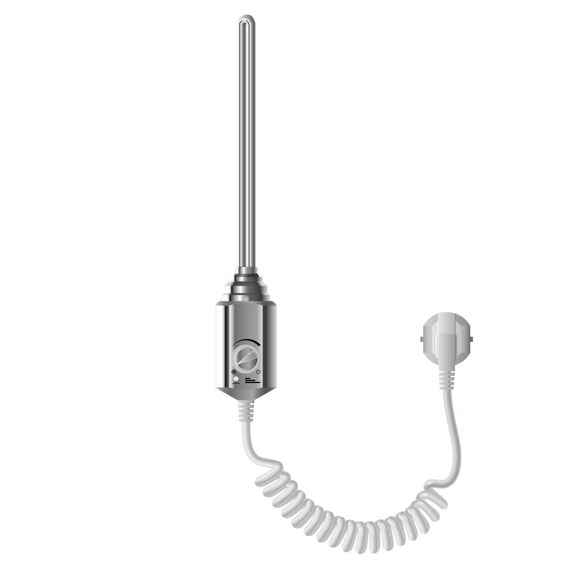 ECD Germany Element Grzejny Wklad Grzewczy 900W Z Termostatem Elektroniczny Regulator Temperatury Do Grzejników Lazienkowych - 1/2" - Chrom - Sta