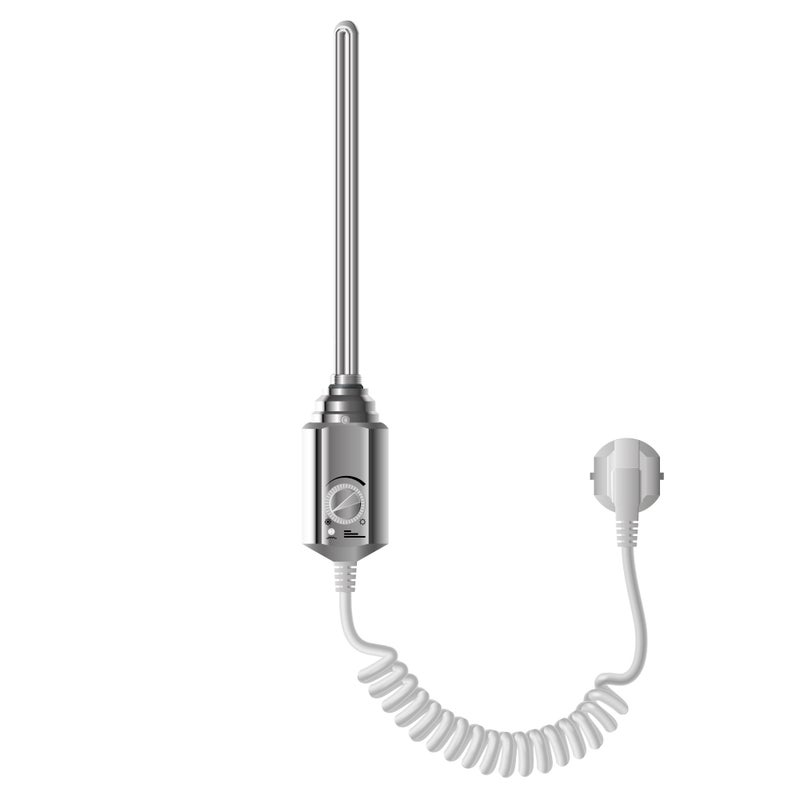 ECD Germany Element Grzejny Wklad Grzewczy 900W Z Termostatem Elektroniczny Regulator Temperatury Do Grzejników Lazienkowych - 1/2" - Chrom - Sta