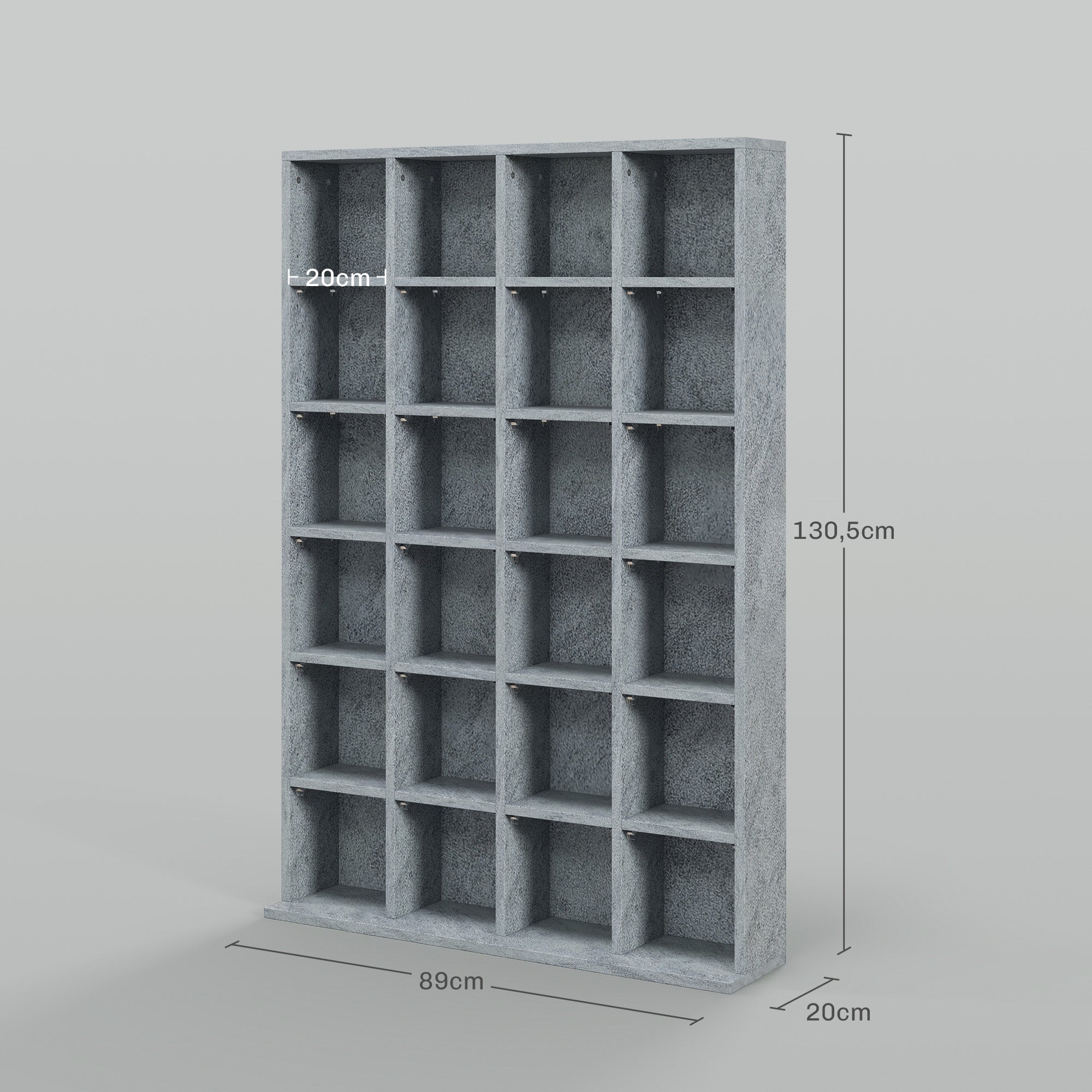 Meuble rangement multimédia 24 compartiments bois gris | Leroy Merlin