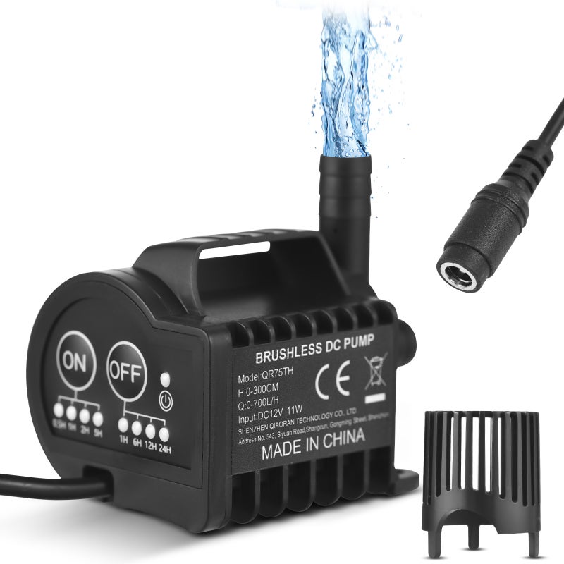 Mini pompe à eau 12V avec 4 vitesses, minuterie, débit de 700 L/H et — free download