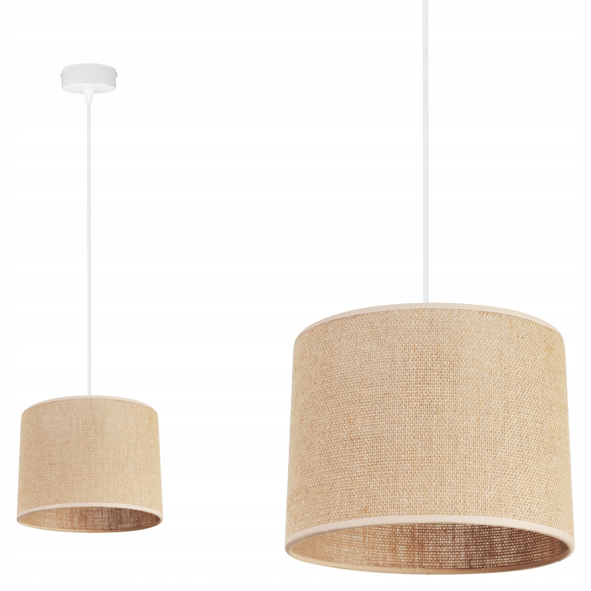 Suspension moderne Juta, abat-jour ovale beige 1 x E27, 20 cm, Light ...