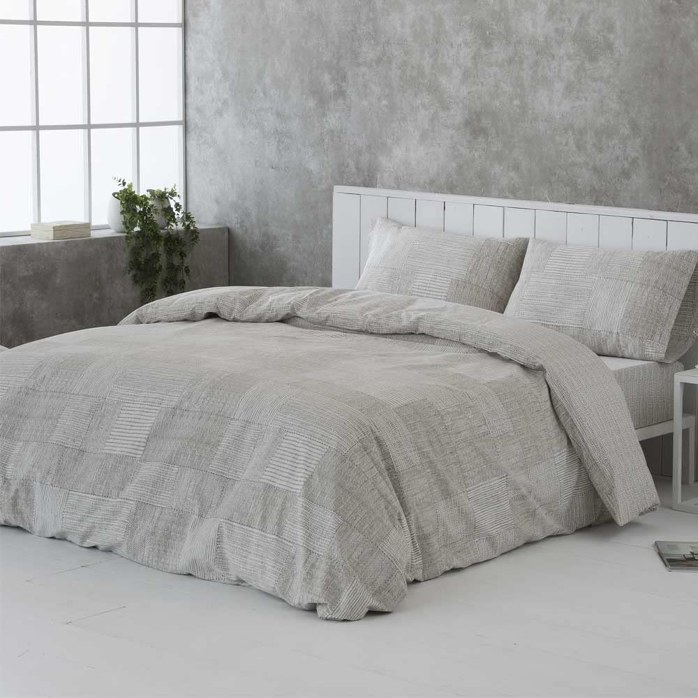 Cotton artean - funda nórdica lezo 100% algodón orgánico beige cama 135