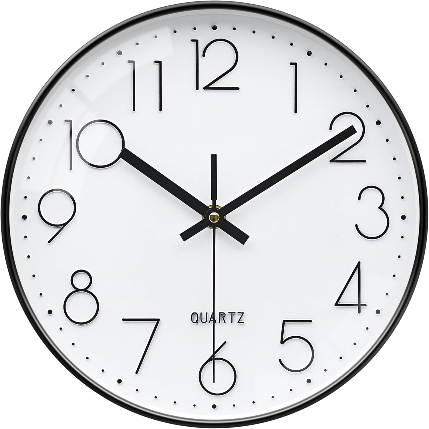 Reloj de pared decorativo moderno de 30 cm, blanco y negro