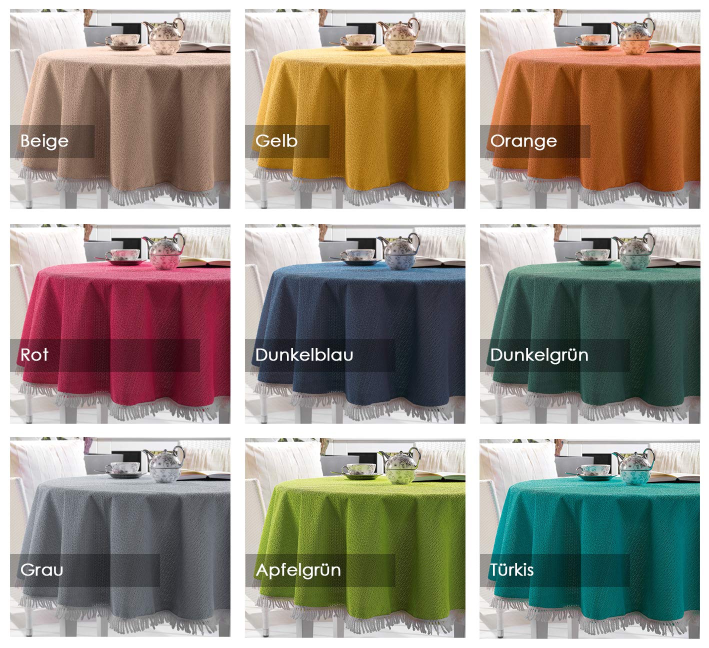 Resistente alle intemperie Giardino Balcone Terrazzo Campeggio tovaglia, dimensione e colore a scelta. - 2