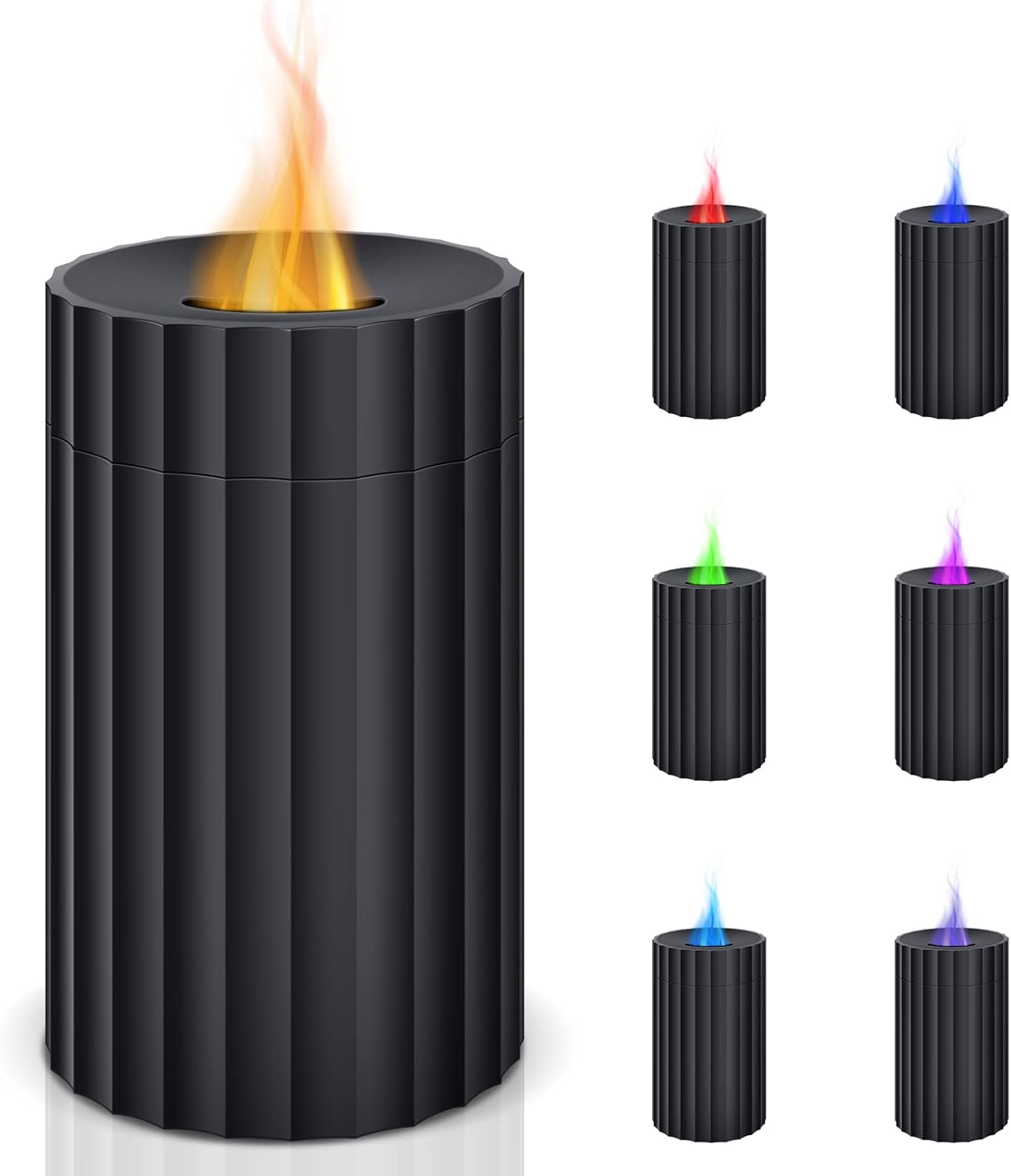 Nawilżacz powietrza Flame Air Humidifier, nawilżacz aromaterapeutyczny o pojemności 100 ml z 7 kolorami światła, przenośny i z automatycznym wyłączani