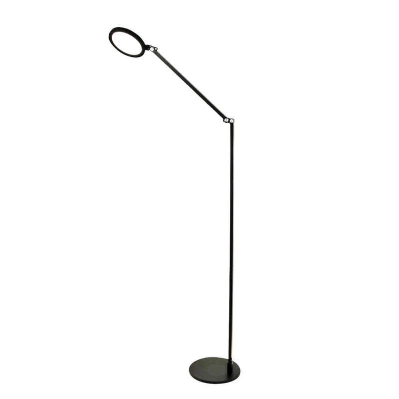Regina - Regulowana czarna lampa podłogowa LED z metalu, wys. 135 cm Fabas Luce - Zintegrowane oświetlenie LED 9W CCT (3000K 4000K 5000K 6000K)