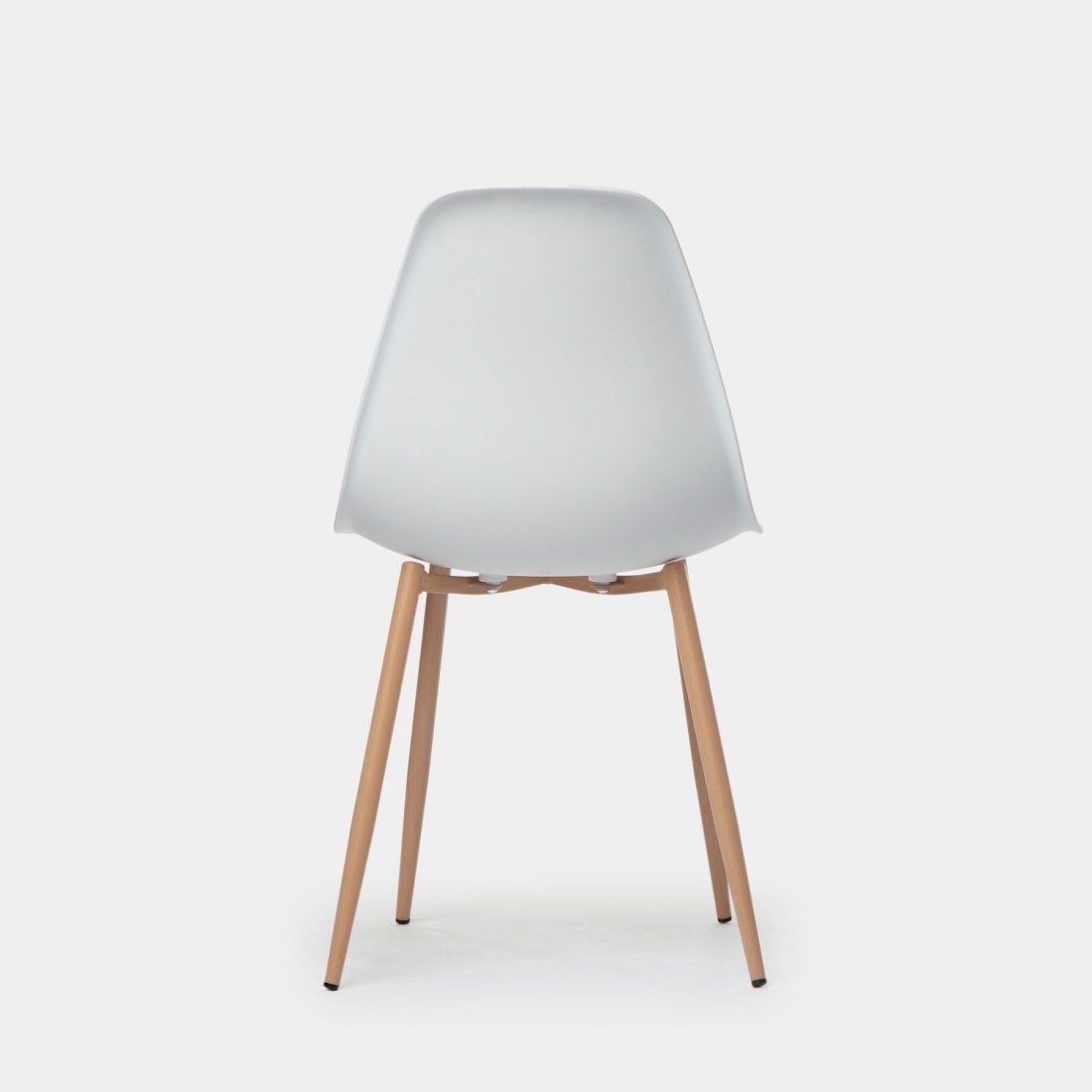 Sedia in polipropilene bianco con gamba naturale Nina - 5