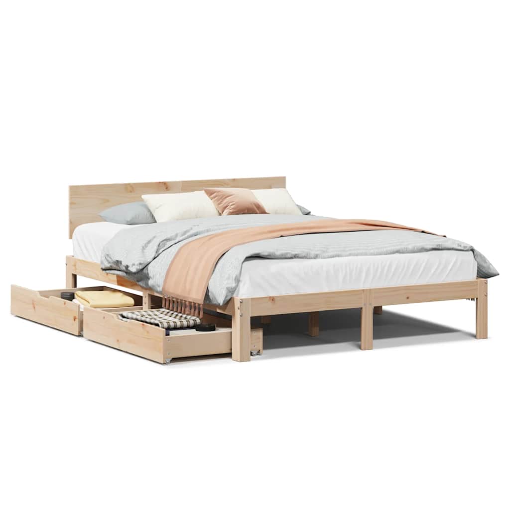 Łóżko Drewniane Rama Łóżka Sofa Brązowe Do Sypialni Pokoju 150x200 cm