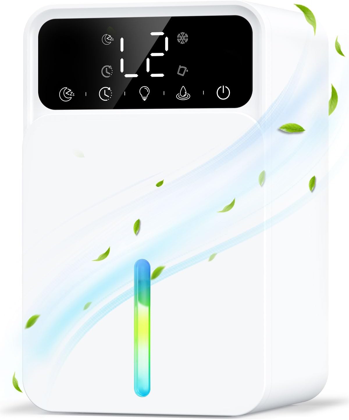 Osuszacz powietrza elektryczny 1200 ml | Poziomy trybu uśpienia | 7-kolorowe światło LED | Z automatycznym wyłączaniem | Przenośny | Ultracichy |