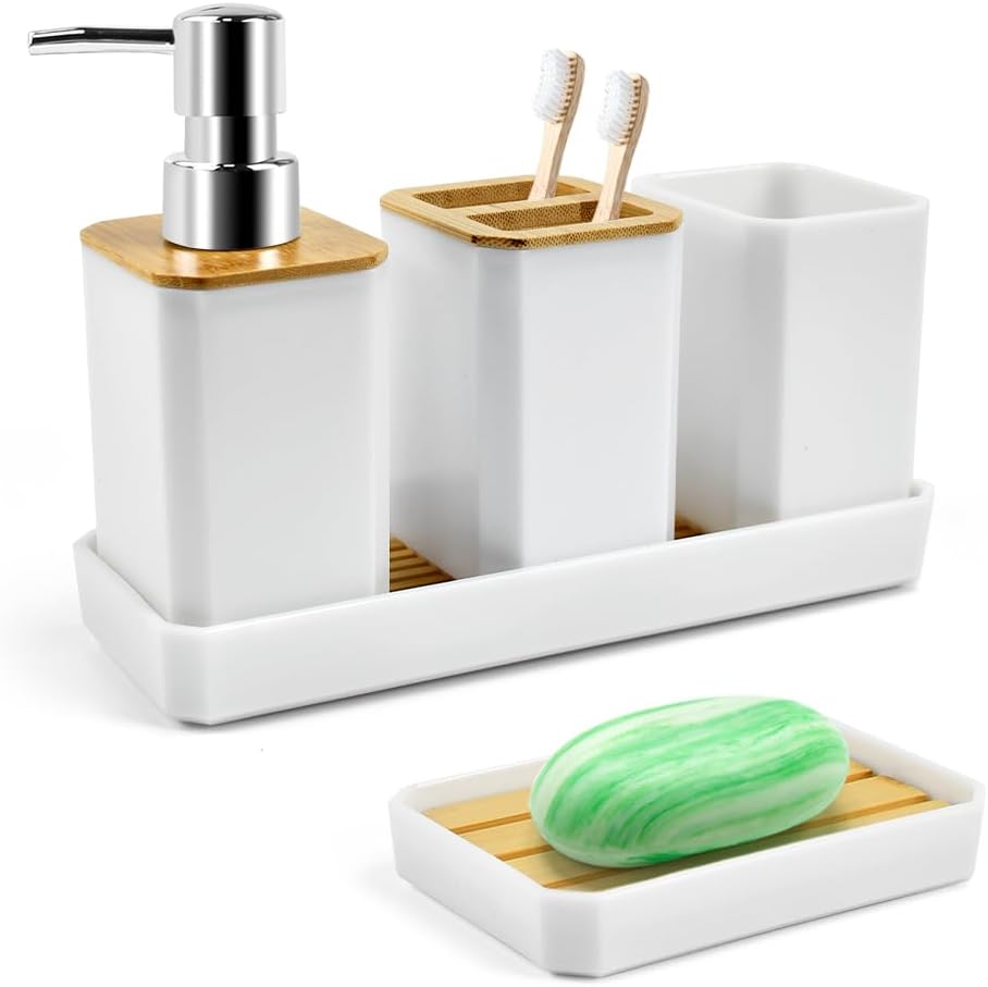 Distributeur De Savon Mural 4 En 1 - Porte-gobelet, PQ, Serviette, Savon, Métal Chromé