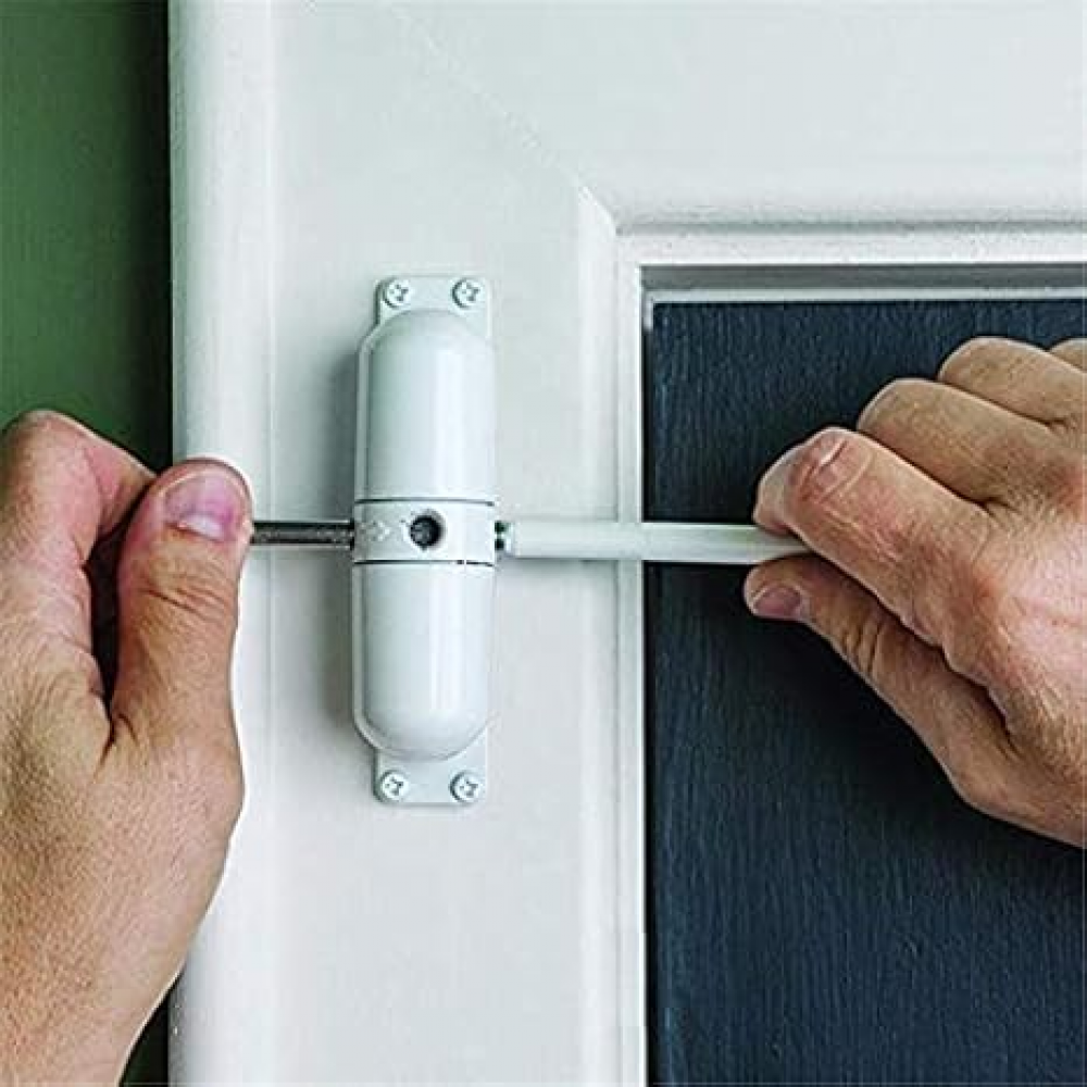 Ferme-porte automatique à ressort de sécurité - Facile à installer pour convertir les portes à charnières en fermeture automatique - Blanc - 3