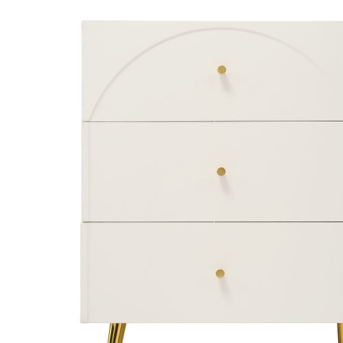 Commode à tiroirs avec 6 tiroirs - meuble blanc crème, dimensions H85/B120/T40 cm - COMFORTXL - 6