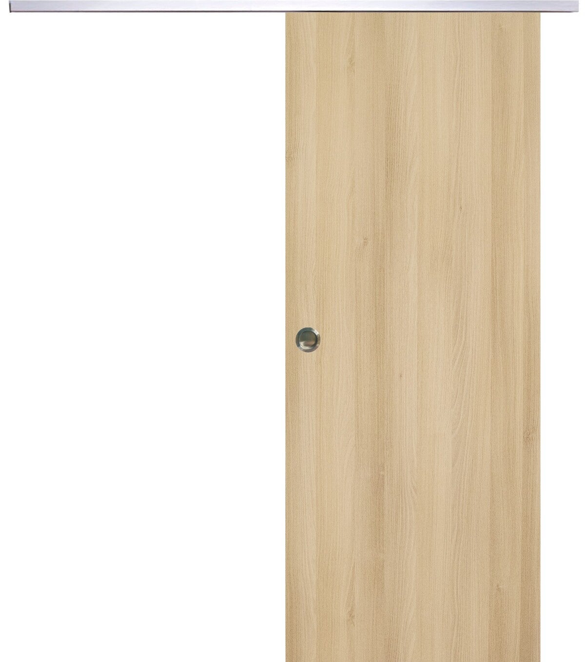 Porte Coulissante Décor Chêne Naturel Honey Oak H204 X L83 Cm,rail Alu, Coquilles Gd Menuiseries - 2