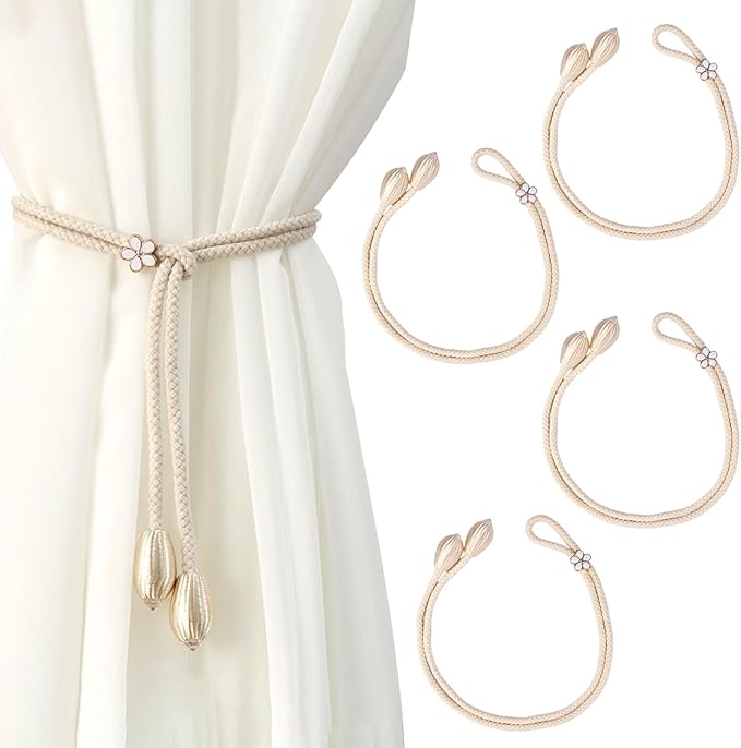 Embrasses à Rideaux Métal, 2 Pièces Embrasse Rideaux Retenues De Draperie De Rideau Métal Curtain Tie Back Holdbacks, Embrasses Métal U Curtain Pour Voilage Salon Chambre Bureau