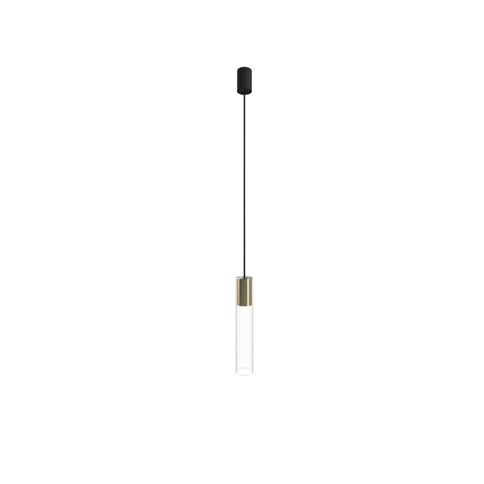 Lampa wisząca Cylinder mosiądz-przezroczysta 1xGU10x10W wym: 128 x 6,5 x 6,5 cm szkło Nowodvorski Lighting