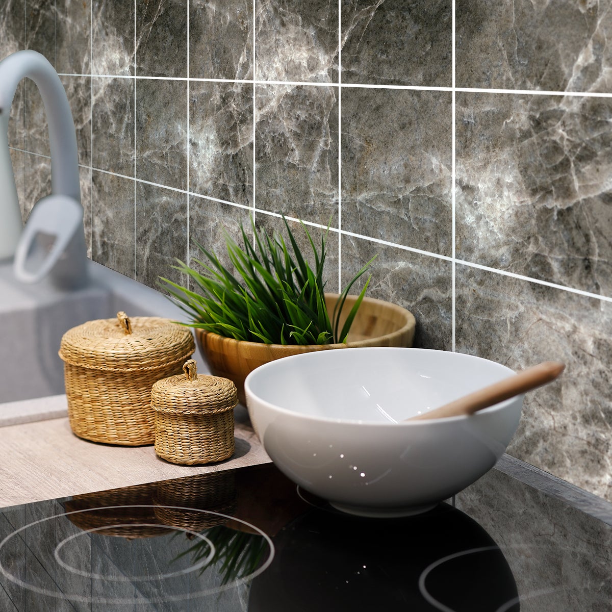 9 adesivi piastrelle di cemento marmo di Poitiers - Sticker adesivo - adesivi murali - 9stickers15x15cm - 3