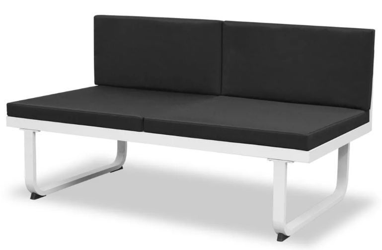 Salon de jardin modulaire 3 canapés métal blanc coussins noir Groove - 2