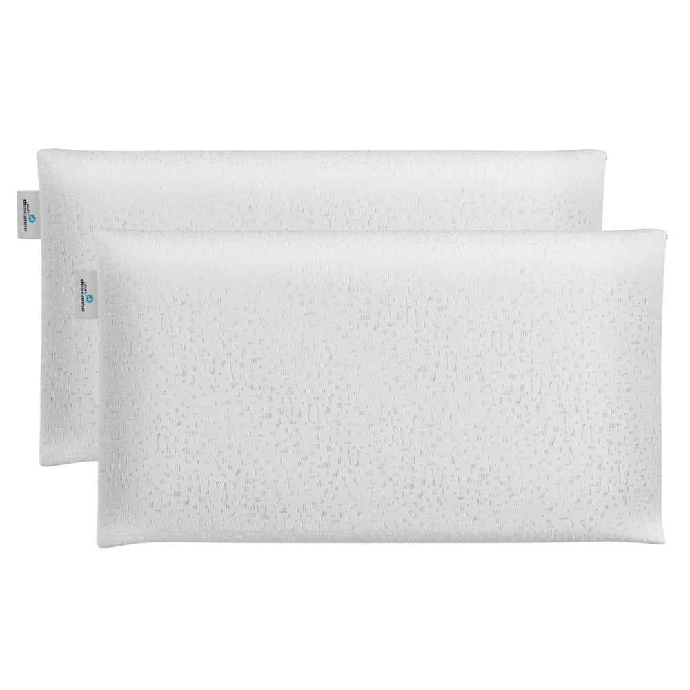 Nalui-almohadas visco lavander con doble funda, transpirables, antiácaros, termoregulables, firmeza media. x2 70 cm