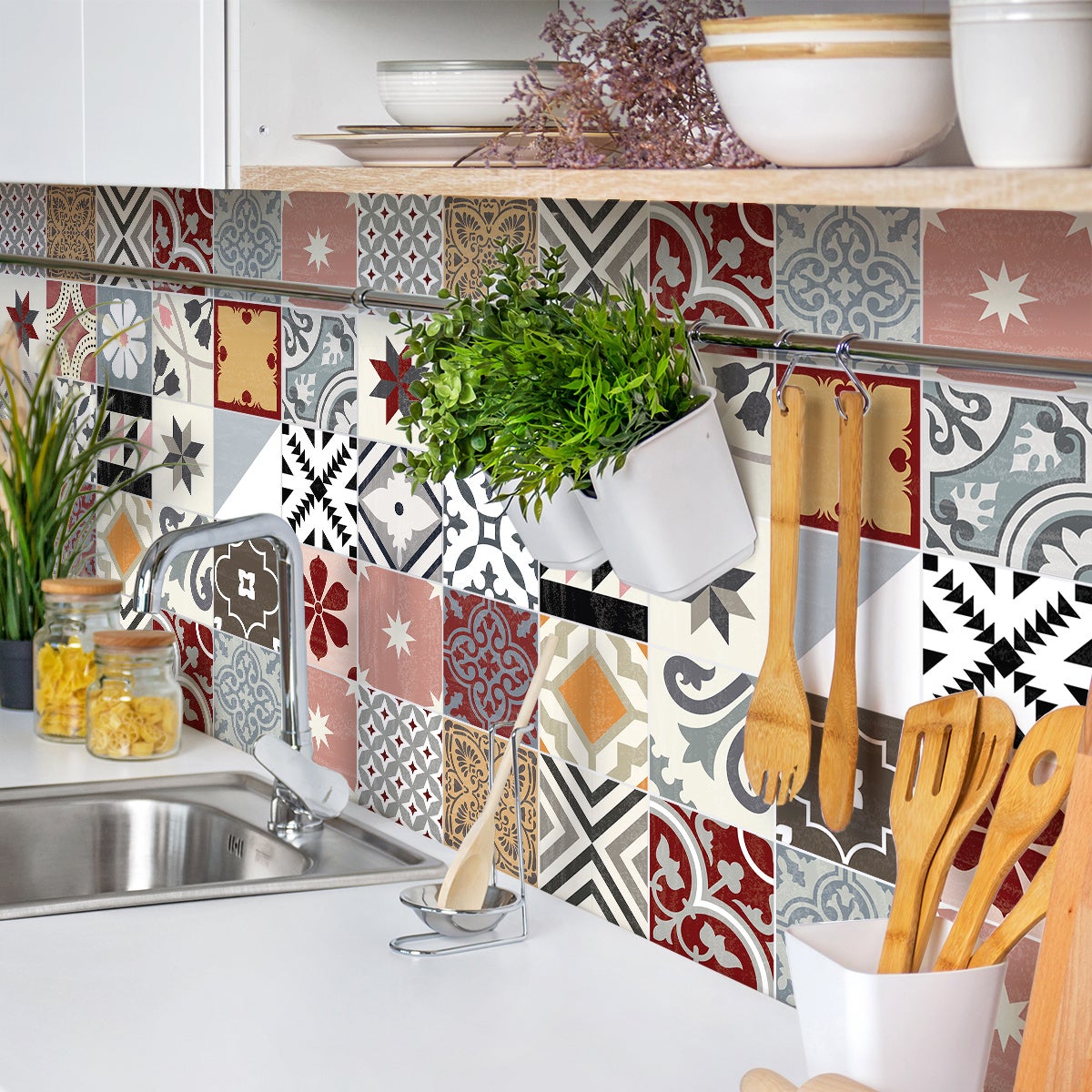 24 adesivi piastrelle di cemento alohilani - Sticker adesivo - adesivi murali - 24stickers15x15cm - 5