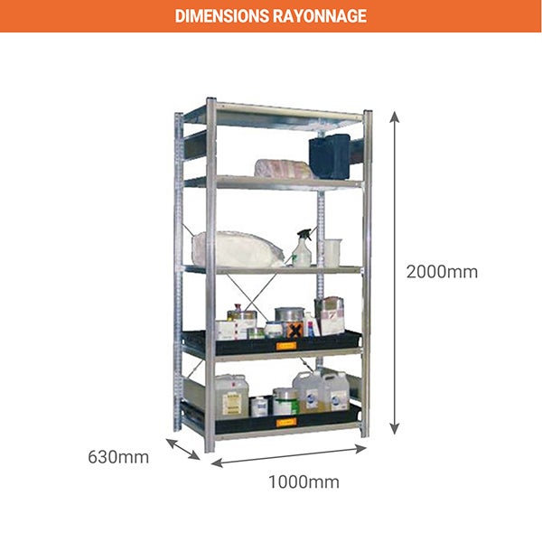 Etagère pour rétention Module de départ - 5 niveaux - 245003 - 3