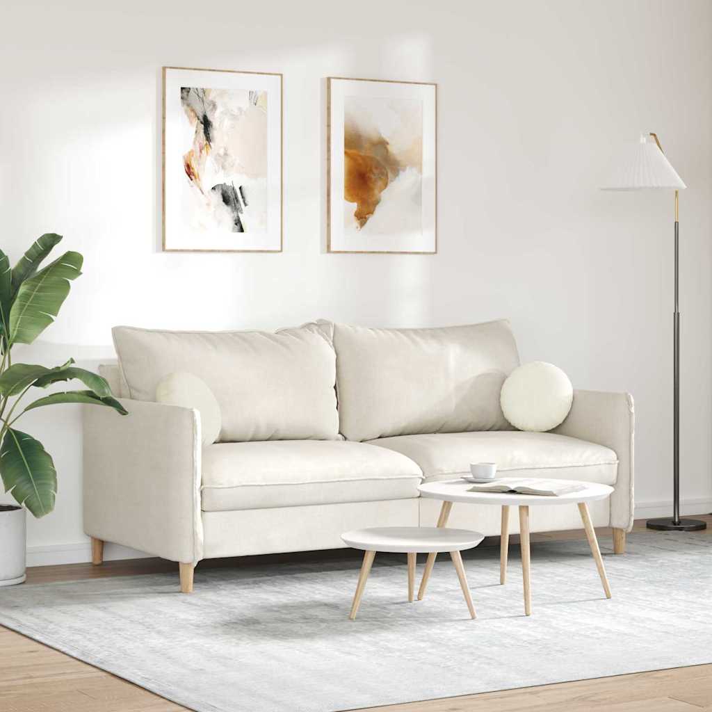 Cojines de asiento, 2 unidades, color crema, Ø 40 x 13 cm, terciopelo. - 4