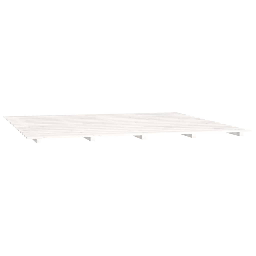 Cadre de lit blanc 180x200 bois de pin massif - 4