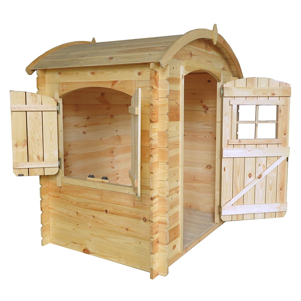 Maison en bois pour enfants SANS PLANCHER- 112x146xH145cm/1.1m2 - maison jardin enfant exterieur bois TIMBELA M505-1 - 6