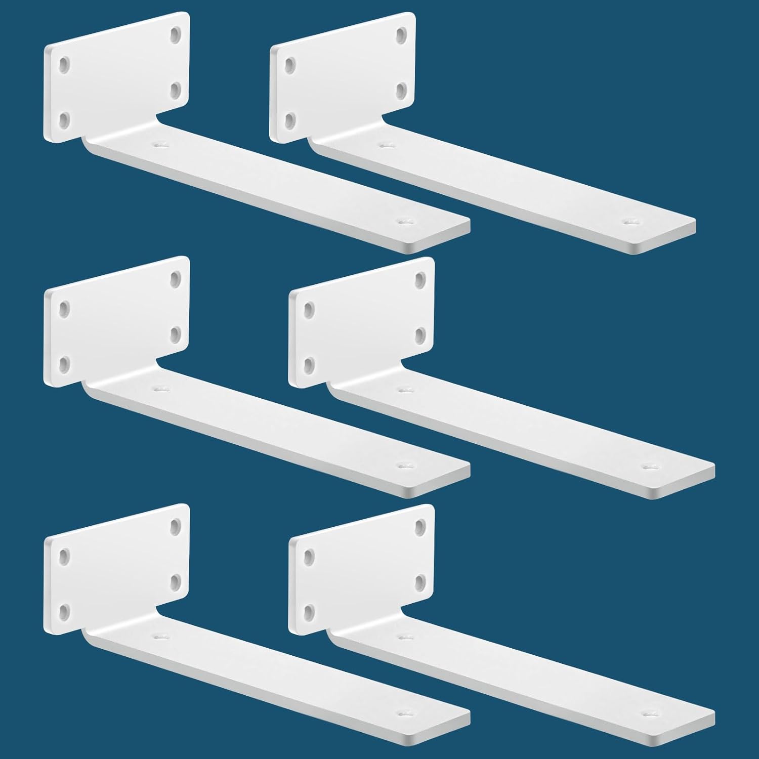 Lot De 4 équerres Murales Industrielles MLOQI – Charge Lourde, 20 Cm, Couleur Blanche