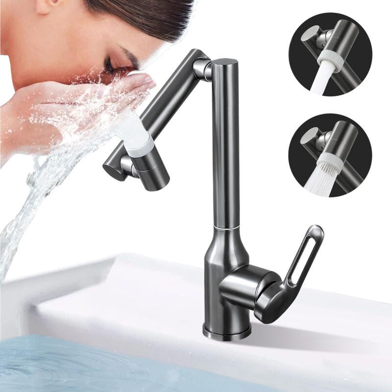 Robinet mitigeur lavabo haut – Rotation 360° – Corps en laiton sans ...