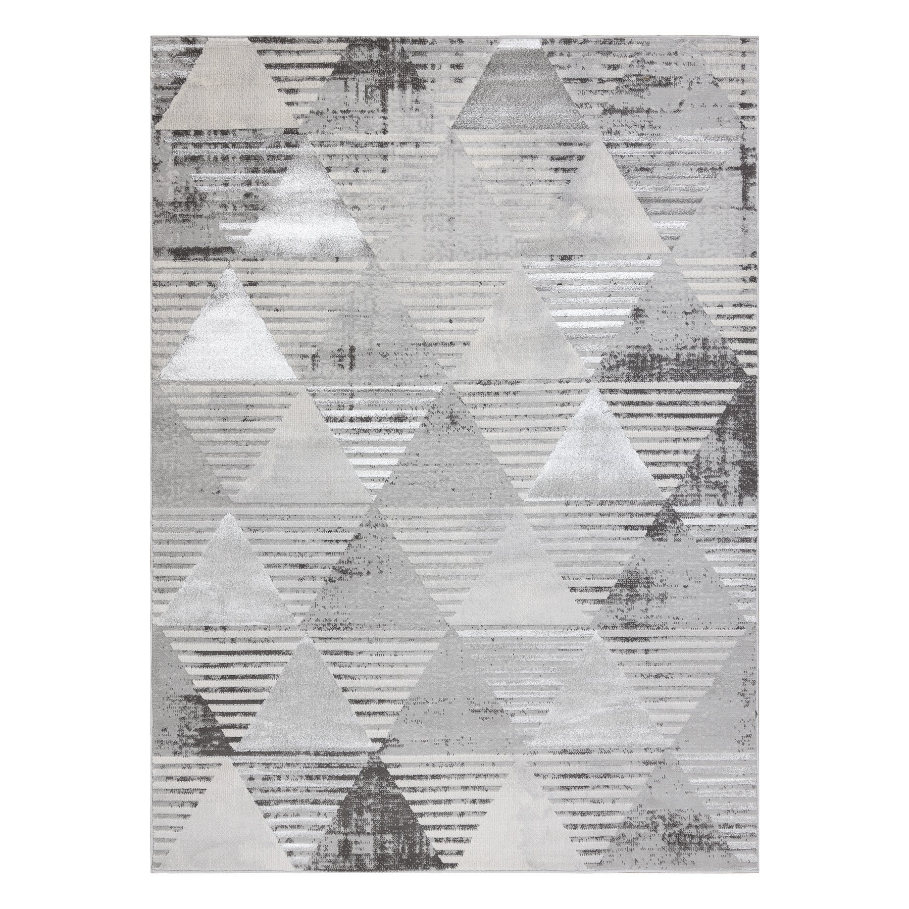 Dywan LIRA E1627 Trójkąty geometryczny, strukturalny, nowoczesny, glamour - szary 80x150 cm - 3