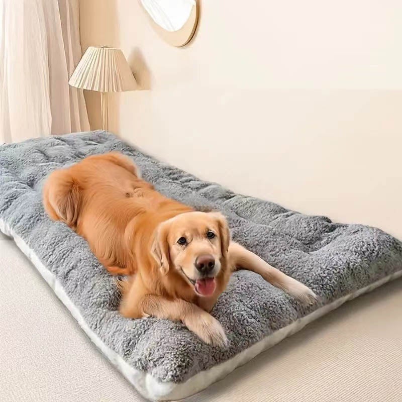 Tapis pour chien 120 cm, flanelle épaisse hiver, lit pour grand chien, coussin doux et confortable, tapis de cage idéal pour sommeil et repos - 6
