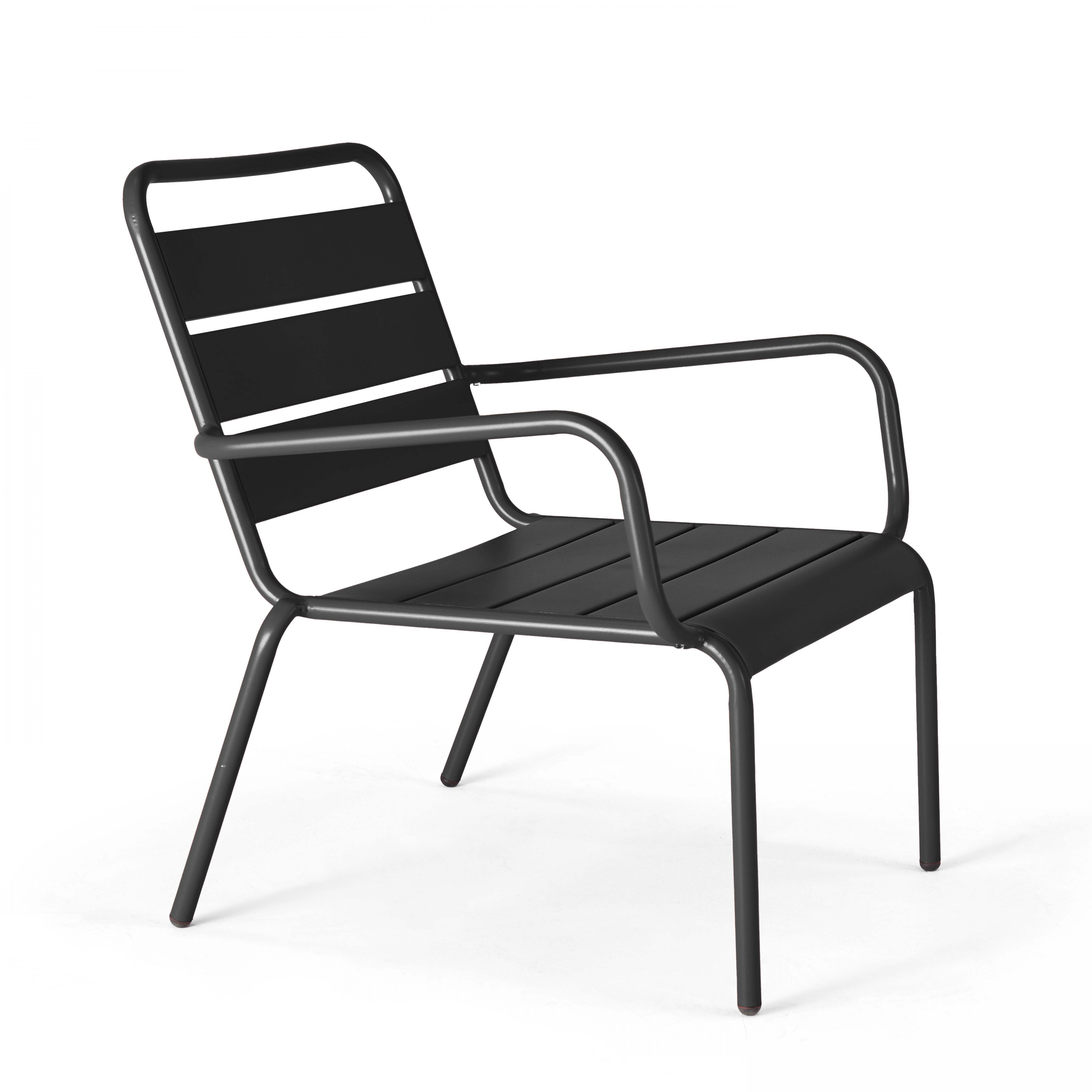 Fauteuil de jardin bas relax acier anthracite , Palavas - Oviala - 2