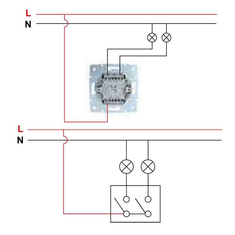 Interrupteur Double Va-et-vient - LED Intégrée - Encastré - Blanc - 3