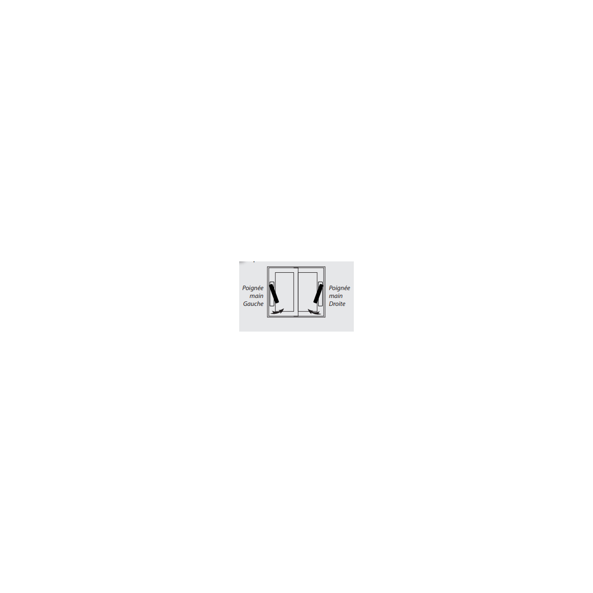 Poignée 20° symbiose 6656 - Sens : Gauche - Teinte : Noir 9005 - CROISEE DS - 3