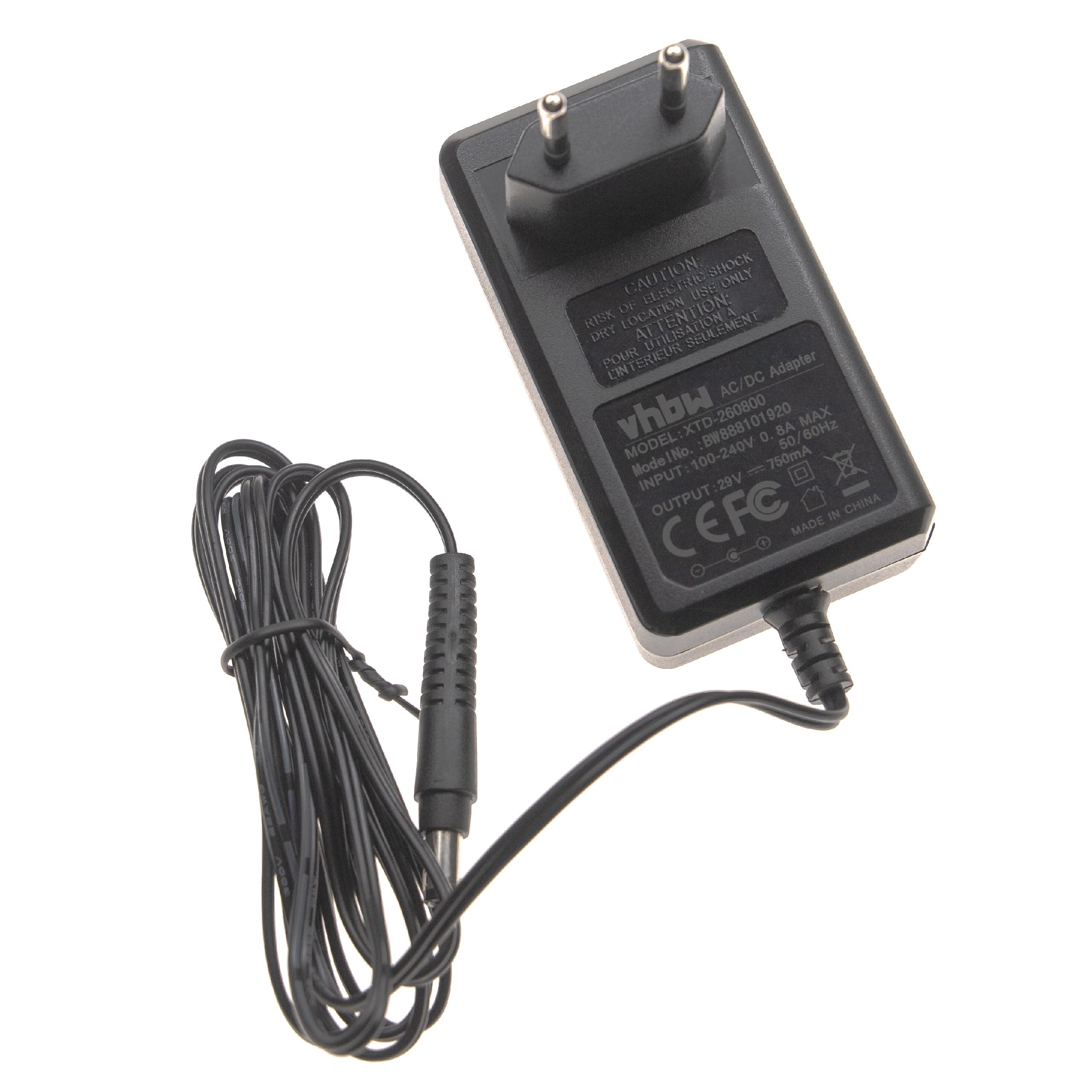 Caricabatterie Vhbw Per Aspirapolvere Rowenta RS-2230001451, 27V 0.5A, Cavo 2 Metri, Spina Europea