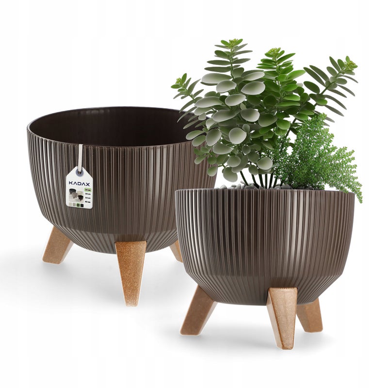 DONICZKA DONICA OGRODOWA Z NÓŻKAMI NA KWIATY DUŻA OKRĄGŁA WKŁAD MISA 24 cm