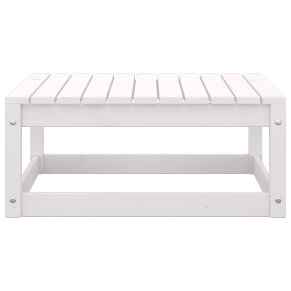 Maison Exclusive - Salon de jardin 3 pcs avec coussins Blanc Bois de pin massif - 7