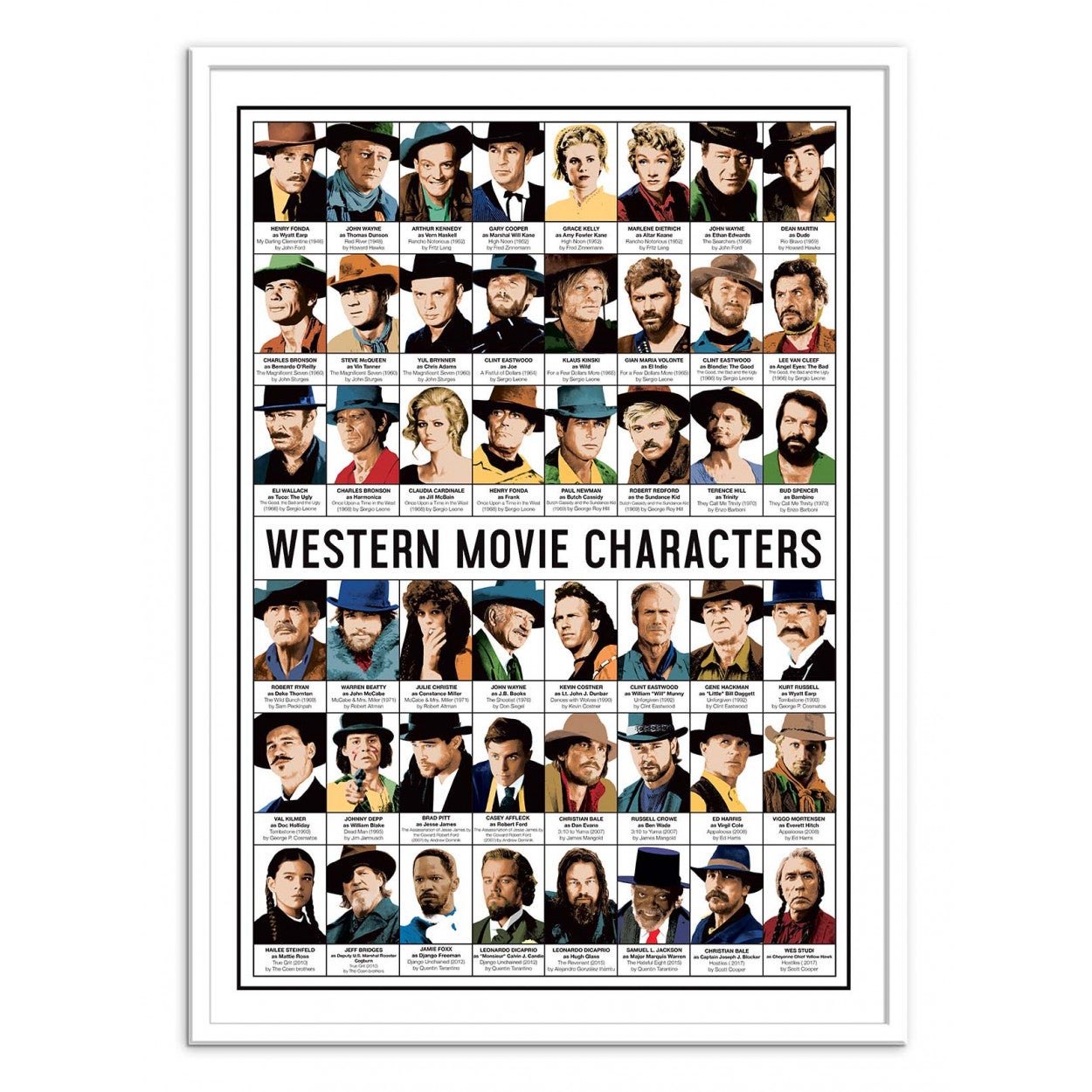 Affiche d’art 50 x 70 cm - Western Movie Characters - Olivier Bourdereau - 3