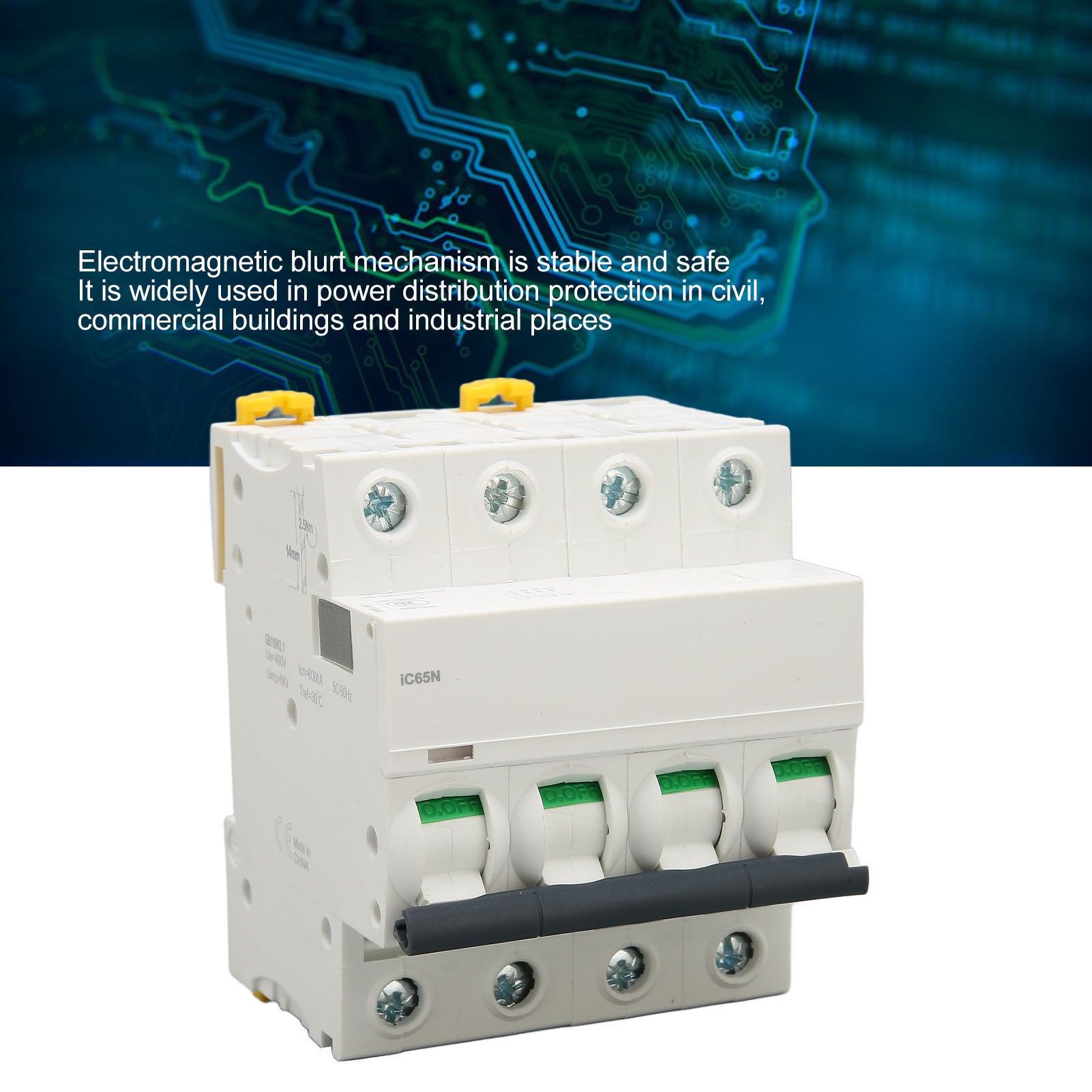 Interruttore automatico in miniatura PA66 con custodia ignifuga 4P per edifici commerciali AC 400V 40A - 4