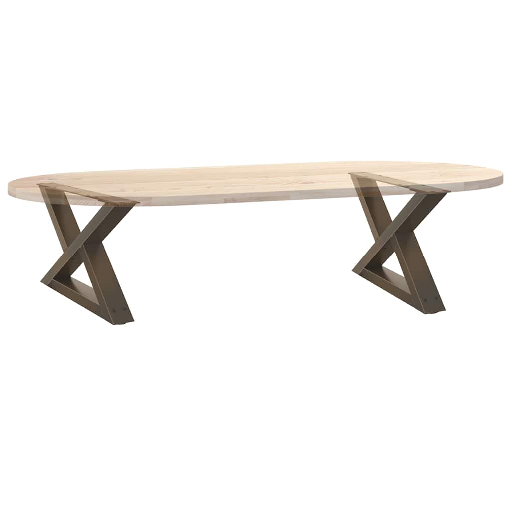 Pernas para mesa de centro 2 peças aço natural 60x(30-31,3)cm aço - COMFORTXL - 8