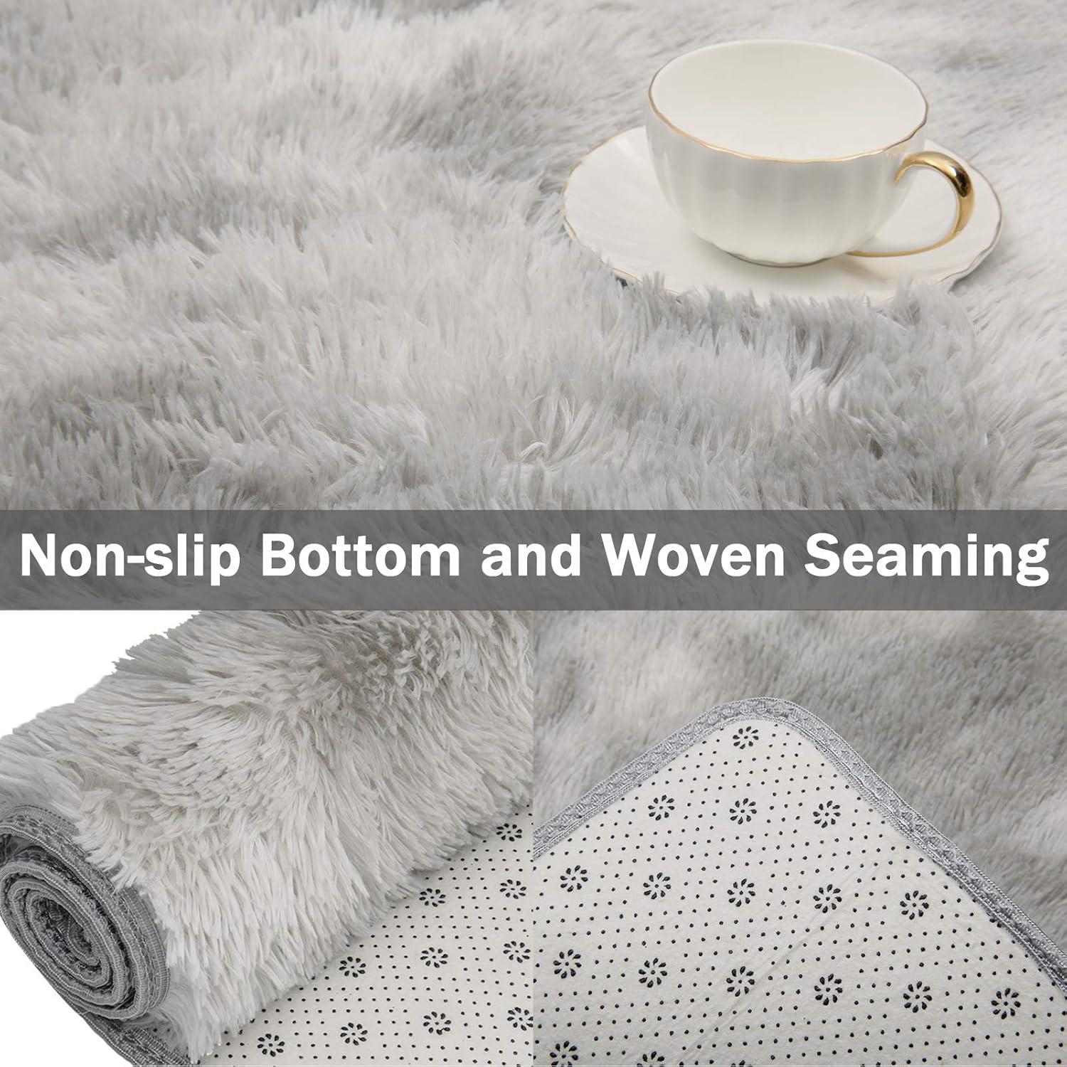 Plush Shaggy Area Rugs Tapis en Fourrure Lisse et Soyeuse Tapis de Jeu antidérapant en Peluche Moderne d'intérieur en Peluche Moelleux - 4