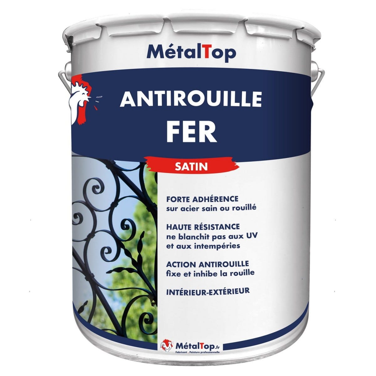 Fer Antirouille Fer - Metaltop - Gris fenêtre - RAL 7040 - Pot 5L | Bricoman