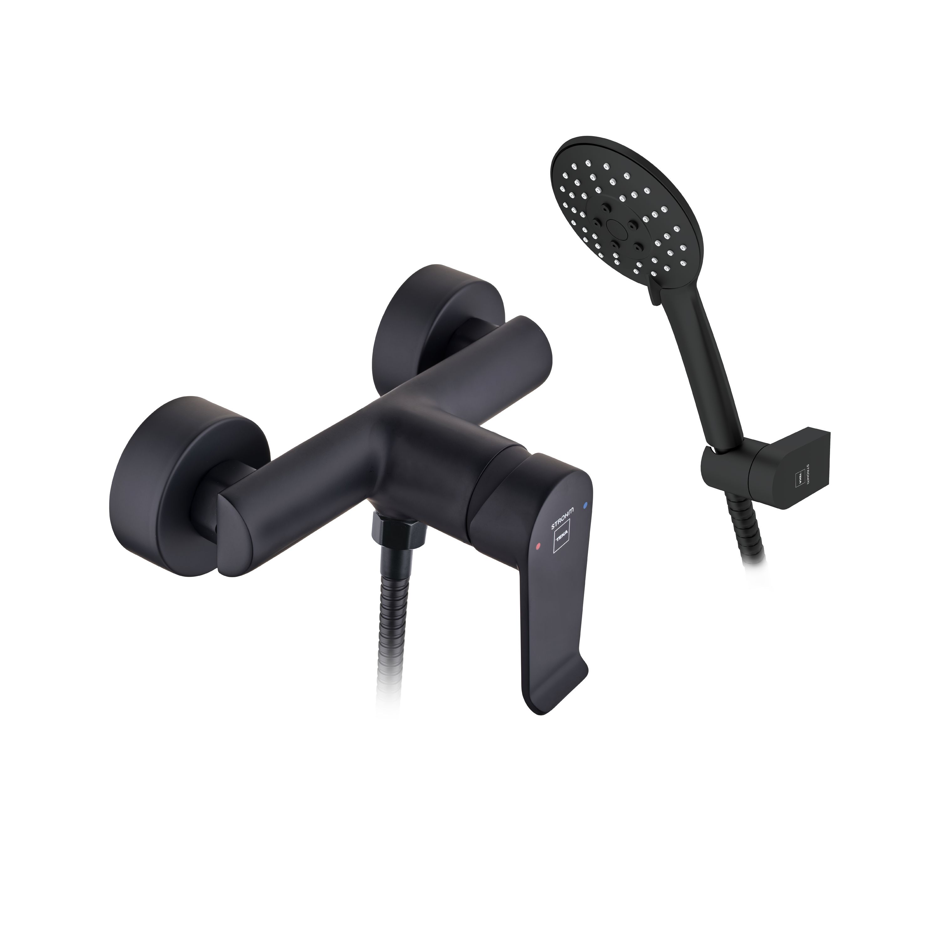Jednouchwytowa bateria prysznicowa Strohm Teka Ethika, czarna