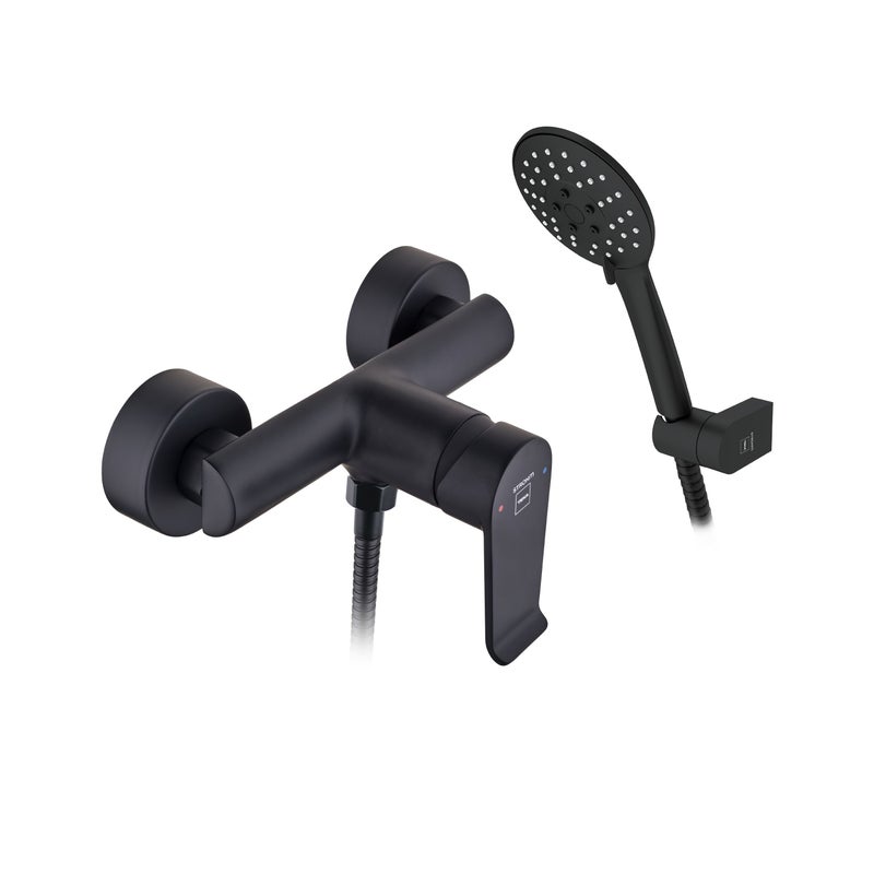 Jednouchwytowa bateria prysznicowa Strohm Teka Ethika, czarna