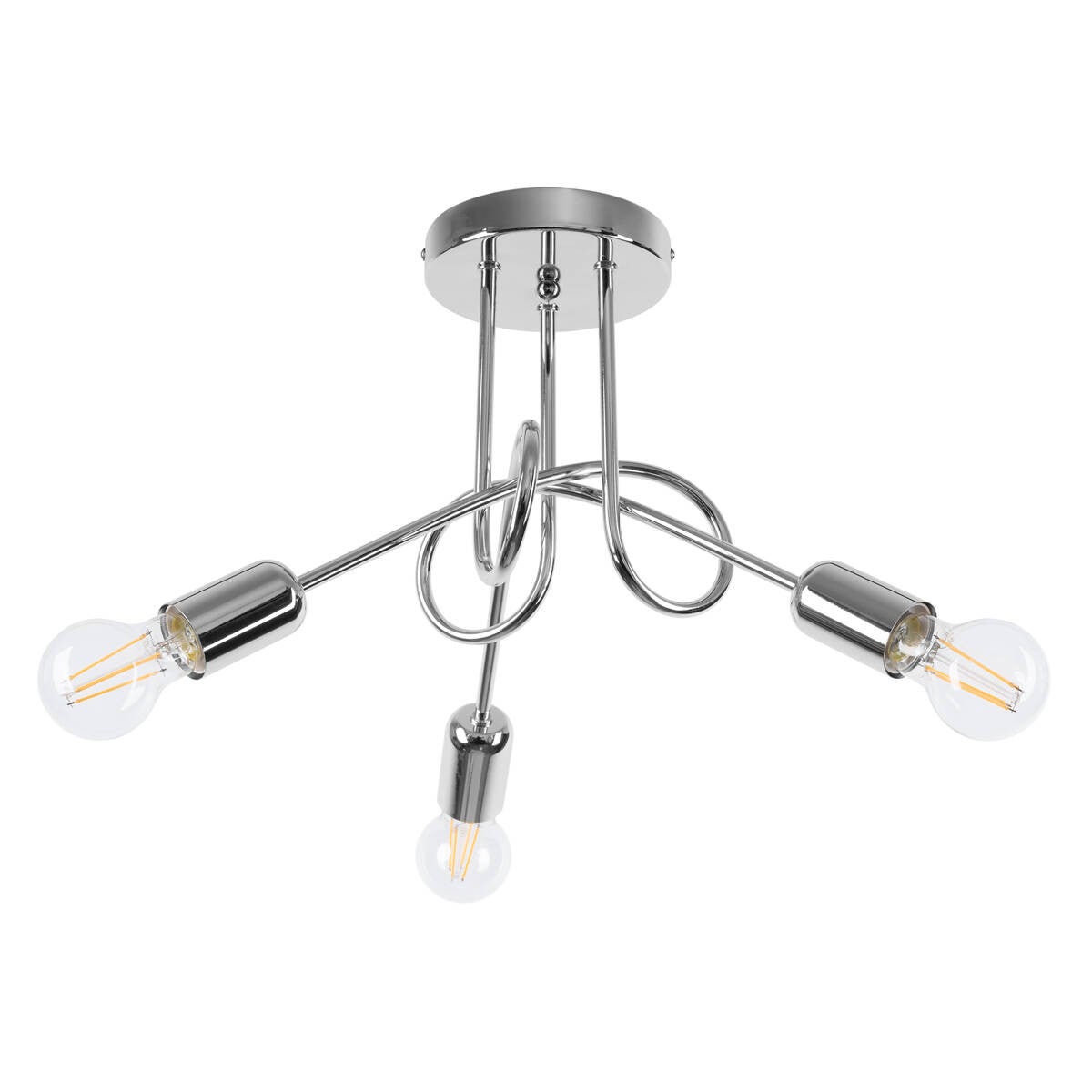 Lampa sufitowa wisząca Loop chromowana 3xE27x15W industrialna wym: 35 x 45 x 45 cm metal Sollux Lighting