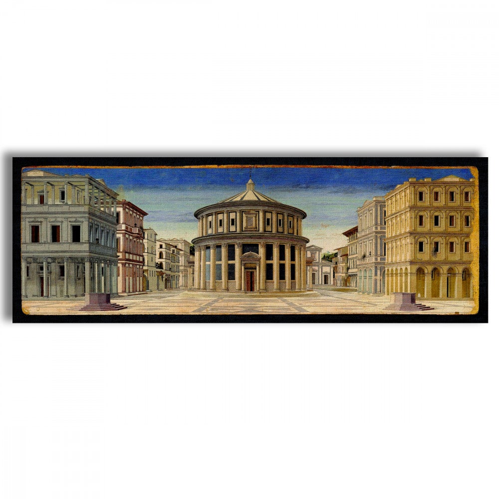 IDEALNE MIASTO - Obraz na płótnie oprawiony w drewnianą ramę 140X50 CM