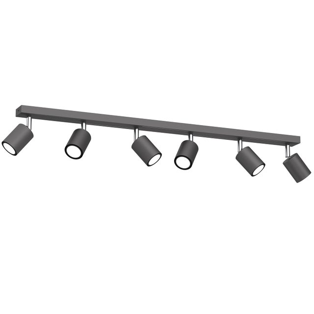 Lampa sufitowa wisząca Striper ciemny szaro-chromowana 6xGU10x8W wym: 14,5 x 80 x 5,5 cm metal Luminex