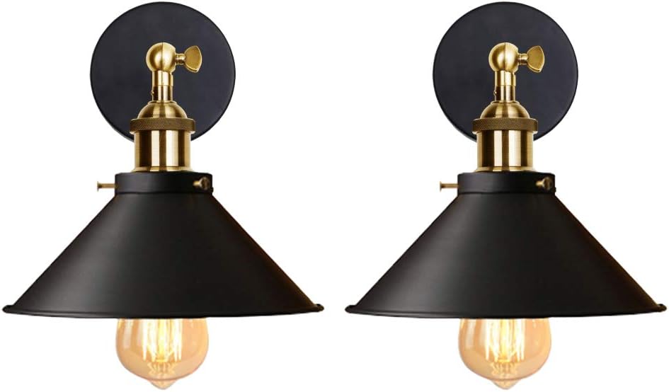 Zestaw kinkietów ściennych w stylu industrialnym lampa sufitowa w stylu Edisona metalowa lampa sufitowa retro z obrotem o stopni czarna bez żarówek