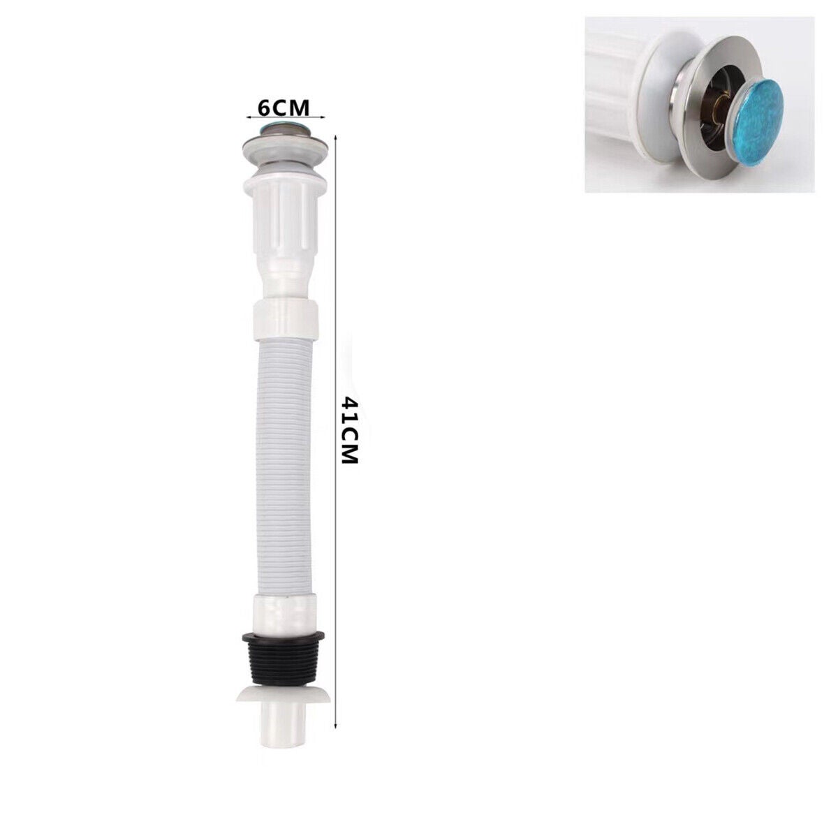 Tubo Di Scarico Flessibile Per Lavabo Da Bagno - 2 Pezzi Nero, Estensibile, Universale - Foto 6